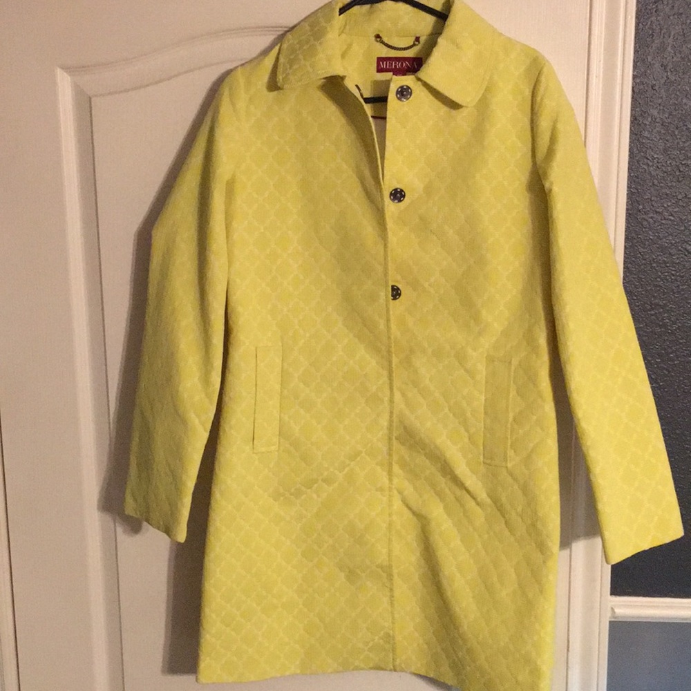MERONA YELLOW PATTERNED TRENCH COAT